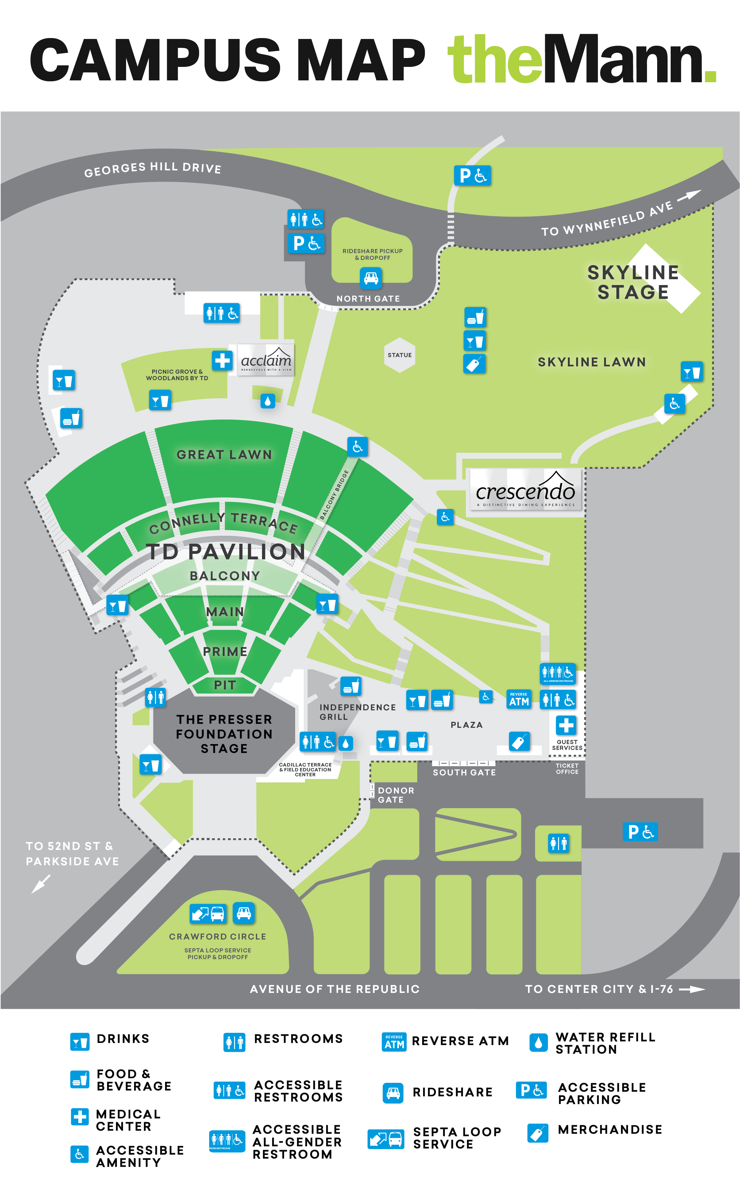 Mann Center For The Performing Arts Venue Maps